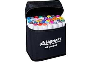 AEN ART Alcohol Markers, 42 Art Markers with Dual Tip, Permanent Graphic Marker Pens for Kids Adults, Art Pens for Drawing Sketching Graffiti Manga Anime Design