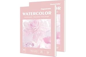 DagouColor Aquarell Papier Pad, A4, 2 Pack, 30 Blätter Säurefreie Kunst Zeichnungspapier, 300gsm für Künstler, Erwachsene, Kinder, Jungen, Mädchen