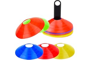 TDDL 20 platillo, Mini Conos, Accesorios de Entrenamiento asa de Transporte y Bolsa de Red para Juego de fútbol, Atletismo UVM, marcadores de Campo