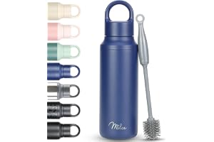 Milu Termosflaska i rostfritt stål, 600 ml, 750 ml – termosflaska, isolerad vattenflaska, läckagesäker isoleringsflaska, dubbelväggig, termoskanna – inkl. rengöringsborste (marinblå, 600 ml)