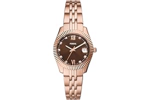 Fossil Orologio Scarlette da donna, 38 mm Movimento al quarzo con data a tre lancette e cinturino in acciaio inossidabile