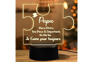 Coldbling Idee Cadeau Fete des Peres, Lampe Cadeau Papa Anniversaire Noel Original, Cadeaux pour Pere Veilleuse en Acrylique, Personnalisé Cadeau Noël pour Papa, Pere, Homme Utile