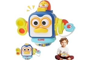 HOWADE Montessori Toys for Toddlers 1-3,Baby Activity Cube Sensory Toys,Travel Activities Busy Board Cube- Educational Motor Skills Busy Cube Fidget Toy for Airplane Plane Car Travel Learning Gifts