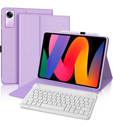 Coque Avec Clavier Bluetooth Pour Xiaomi Redmi Pad SE / Redmi Pad 2 (11 Pouces) - AZERTY Français, Rétroéclairage 7 Couleurs, Détachable - Protection Et Productivité