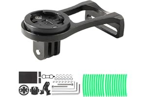 GUOBINZH Alu Supporto Manubrio Bici per Garmin Edge 530 540 520 510 500 200 130 25 20 840 830 820 810 800 1000 1030 1040 Plus Explore 2 Computer GPS con Supporto Bicicletta Luce Adesivo luminoso Adattatore-Ner