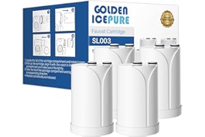 GOLDEN ICEPURE Brita On Tap Pro V-MF Filtro Acqua Rubinetto (600L) - Confezione da 4 Pezzi Filtri Brita per Rubinetto​
