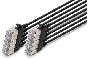 DIGITUS LAN-kabel Cat 6A – 0,3 m – 10 Stycken – Slim – F/FTP –