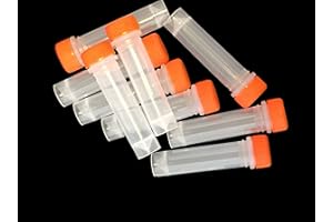 CONSUMABLES DIRECT 1000 x 2ml Plastic Test Tube Vial Container Orange Screw Cap with O Ring seal