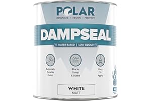 POLAR SPECIALIST COATINGS Polar Water Based Damp Seal - 500ml, White - Low Odour, Solvent Free, Damp Proofing Paint, Stain Blocker - Interior Walls & Ceilings - Smooth Matt Multi-Surface Finish