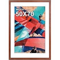 OlimpJOY Cornice per Foto 78 x 103 cm Acero Natura - in Vetro Acrilico antiriflesso - Cornici per Poster Puzzle Fotografico