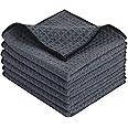 KinHwa 6 Pack Microfibre Drying Towels Waffle Dish Cloth Super Absorbent Washable Kitchen Tea Towels 30 x 30 cm Grey…