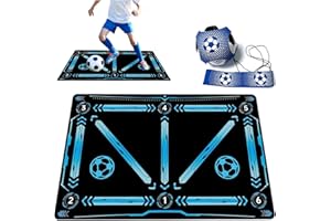 SPURLEH Football Training Mat, 90 x 60 cm, Non-Slip Silent Football Mat with Adjustable Belt for Football Training for Children Adults