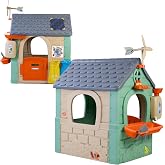 FEBER &ndash; Recycle Eco House, Children's House Made of Recycled Plastic, Hinged Door, Bright Colours and Resistant to Sunlight,