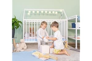 ‎ALCUBE Alcube Babybett 60x120 cm - Stylisches weißes Babybett mit Schublade, umbaubarem Massivholzdesign und Verstellbarer Höhe. Ideal für Kleinkinder!