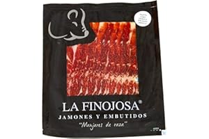LA FINOJOSA "MANJARES DE PURA RAZA" La Finojosa - Spalla di Prosciutto Iberica 50%Razza Iberica Affettata - 3 Confezioni da 100 g - Stagionatura Minima 20 Mesi - Confezionata Sottovuoto - Prosciutto Crudo - Aroma Piacevole e Intenso