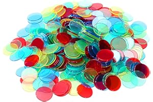 Tomaibaby 400Pcs 4 Farben 3/4 Zoll Pro Kunststoff Bingo-Chips Transparente Farbzählung Chips Bingo-Spiel Marker für Bingo-Karten Klassenzimmer Karneval Bingo-Spiele