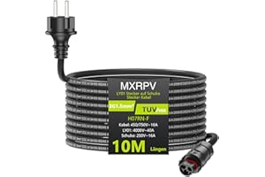 MXRPV Câble LY01 2/3/5/10M,Câble Adaptateur LY01 vers Schuko,Câble de Connexion AC LY-01 Femelle vers Schuko Mâle,Prise Solaire PV pour la Série de Micro-onduleurs Deye (10 mètres)
