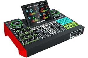 TENLAMP Live-Soundkarten-Set Audio-Interface mit DJ-Mixer mit Voice Changer Podcast-Studio -Ausrüstung für Telefon, PC, Aufnahme, YouTube,Game, TikTok, Live-Streaming,Podcast Recording