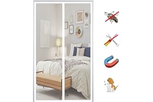 MAIFENGL Zanzariera Magnetica per Porte, Anti Insetti Traspirante Tenda Zanzariera Chiusura Automatica, Facile da Installare, per Balcone Soggiorno Ingresso-White-C|| 155x235cm(61x92inch)