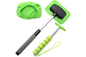 MAIXINNEW Auto Fensterwischer Abzieher (40cm) und Spiegel Abzieher (100cm) mit Teleskop, Auto Scheibenreiniger Innen Teleskop, Auto-Reinigungswerkzeuge Edelstahl für Zuhause und Freien