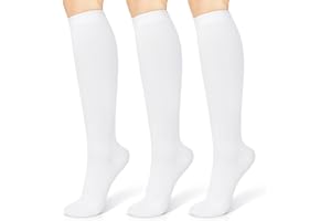 YISICA 3 Pairs Compression Socks 15-20 mmhg for Men & Women, Support Socks Compression Stockings for Running, Swelling, Nurse, Flight, Nurses,Edema