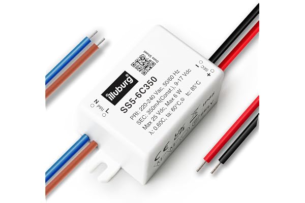 illuburg Transformateur LED Étanche IP65 350mA Courant Constant 3W - 6W LED Bloc d'Alimentation Driver Power Supply