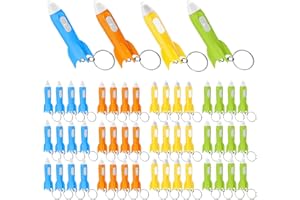 LEKEFETO Lot de 50 mini lampes de poche fusées, porte-clés jouet, lampe de poche, petit cadeau d'anniversaire d'enfant, fusées, pour fête d'enfants, petit cadeau d'anniversaire d'enfant, cadeau