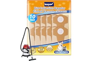 KEEPOW 10 Bolsas 20L para Einhell Aspiradora TC-VC 1820, 1820S, 1930S, TE-VC 2230, Aspirador de Agua y Polvo, Bolsa para Einhell Aspiradora