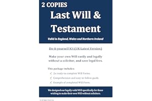 GENERIC Will Writing Kit 2026 (Double Pack) – Solicitor Approved Last Will and Testament – Easy to Complete – Includes 2 Will Forms – Comprehensive Guide & Examples – DIY Will Kit for England and Wales