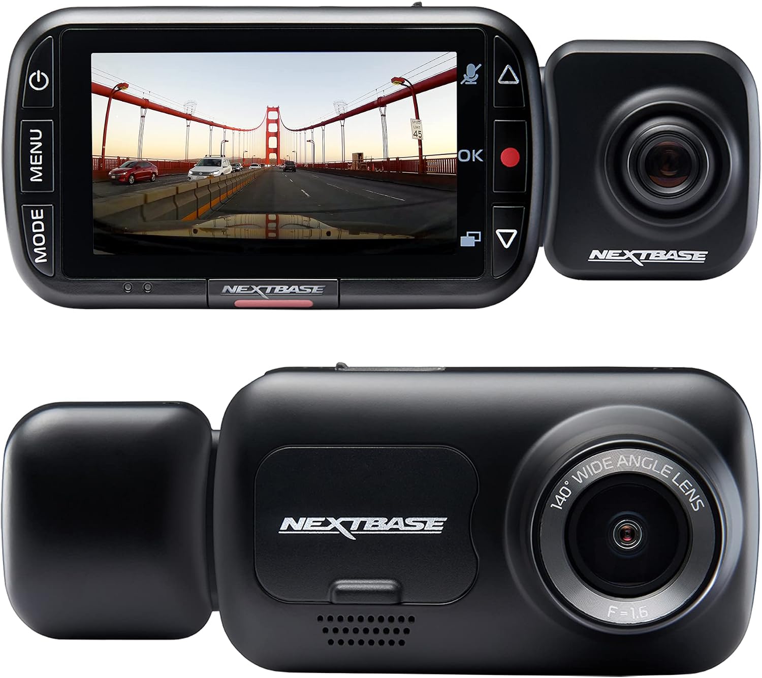 Nextbase 222x Dash Cam Front and Rear Camera - Full HD 1080p Car Camera with Rear View Module - Intelligent Parking Mode, Night Vision, G-Sensor, 140° Wide Angle, 2.5" IPS Screen, Magnetic Mount
