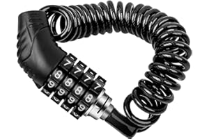 Candado para Casco, Candado Casco Moto, LNSYSNS Candado Bicicleta, Longitud Máxima Estirada de Aproximadamente 1,5 Metros, Candado con Combinación de 4 Dígitos - Adecuado para Bicicletas, Scooters