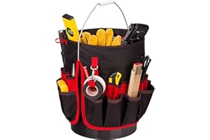LTLSZRN Secchiello per Attrezzi Borsa, Utensili Secchio Organizer, Secchio Tela Porta Utensile e Organizzatore, Organizer per Attrezzi Secchio per Attrezzi, Borsa Porta Attrezzi, Custodia per elettricista