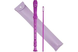 Mtzmy Blockflöte für Kinder Anfänger Sopran Deutsche Griffweise, 8-Loch Flöte für Erwachsene, Recorder mit Etui,Reinigungsstift und Bedienungsanleitung(2-Lila2)