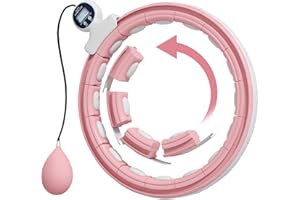 SPORTNOW Smart Weighted Hula Hoop for Adults, Hula Ring with 16 Detachable Knots, 360 Degrees Auto-Rotating Ball and Digital Counter, Massage Hula Circle For Weight Loss