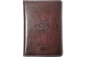 EASYLAVIE Porte Passeport Housse Protège Passeports Cuir Pochette étui pour Passeport Voyage Protection Housse de Passeport (Marron)