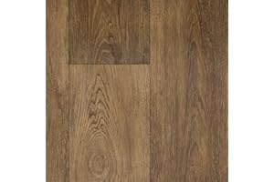 247Floors Forli Wood Plank Effect Vinyl Flooring 2.3mm Realistic Foam Backed Slip Resistant Lino (5.5m x 4m / 18ft 0" x 13ft 1", Brown Planks)