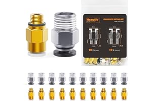 HANGLIFE PC4-M10 & PC4-M6 PTFE-Schlauchverbinder, Push-to-Connect Schnellanschlüsse, 1,75 mm Filament Pneumatische Kupplung, Push-Fit Adapter – Zubehör für 3D-Drucker, Ideal für Pneumatische Systeme