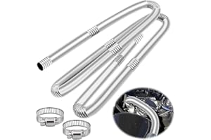 SOETDERT Wąż wydechowy do generatora prądu, 200 cm, do ogrzewania postojowego z 2 obejmami, rura wydechowa ze stali nierdzewnej, tłumik, ogrzewanie postojowe, wąż wydechowy 25 mm do ogrzewania Air Diesel (200