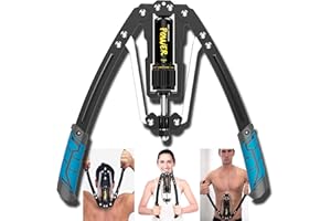 OVERPASSING Adjustable Torsion Arm Fitness Machine, Hydraulic Power Exerciser for Chest, Biceps, Abdomen, Shoulder and Muscle Strength Training, Arm Strength Bar with Twister