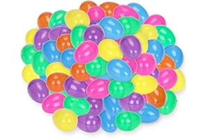 Luclay 50 Stück Bunte befüllbare Plastik-Ostereier für Eiersucher zum Befüllen mit Osterleckereien Frühlings- & Osterparty Tüten & Preise & Schokolade