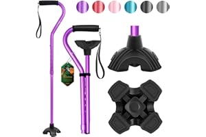 BeneCane Walking Cane Adjustable Cane with Offset Soft Cushioned Handle for Men & Women Lightweight Comfortable Stability Base Mobility Aid for Men Women and Seniors