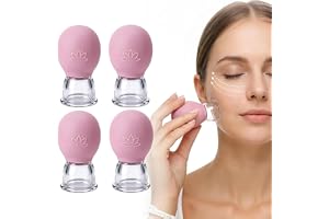 Massagekoppar, sugkoppar, silikon massagekoppar, set med 4 silikonkoppar, rosa, höjd 5 cm, diameter 3 cm, muskelterapi