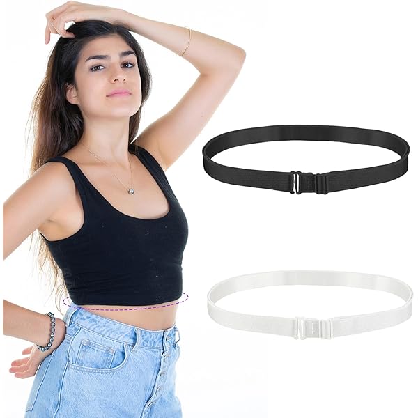 Ouligay 2 stuks crop tuck band voor overhemden, verstelbare elastische lichte tuckband voor vrouwen, onzichtbare crop band voor shirts