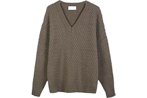 Diana Studio Maglione con Scollo a V a trecce Felpa Uomo