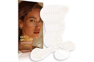 GCVSE 10 Sheets Glitter Freckles Face Tattoo, Face Glitter Speckles Patches, Temporary Face Freckles For Women Festival Makeup Rave Accessories (Style 4)
