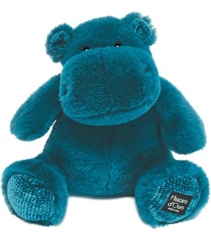 Peluche Ippopotamo Histoire D'Ours - Hippo Bandana 22 Cm - Morbido Pupazzo Beige Per Bambini - Regalo Di Nascita E Compleanno