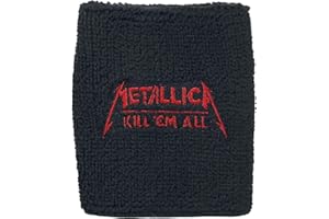 Metallica Kill 'Em All - Muñequera Unisex para el Sudor, Color Negro