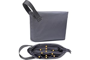 HYZUO Bolsa Organizador Cables Viajes, Tech Pouch Portátil con Asa, Estuche de Accesorios Electrónicos Gadgets, Bolsas Pequeña Organizadora para Cargadores, Cables, Hub USB, Tarjetas, Gris Especial