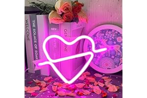UExnkj-Y Pink Neon Light Heart Neon Light Pink Heart Neon Light Love Neon Sign USB/Battery Powered Neon LED Sign Neon Christmas Bar Room Party Decoration Neon