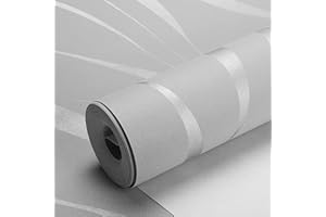 Swehooirt 0,53m x 9,5m Tapete Grau Vliestapete 3D Modern Minimalistisch Wallpaper mit Wave Muster Leicht Glänzend - Streifentapete Wanddekoration in Wohnzimmer, Flur,Schlafzimmer und Büro